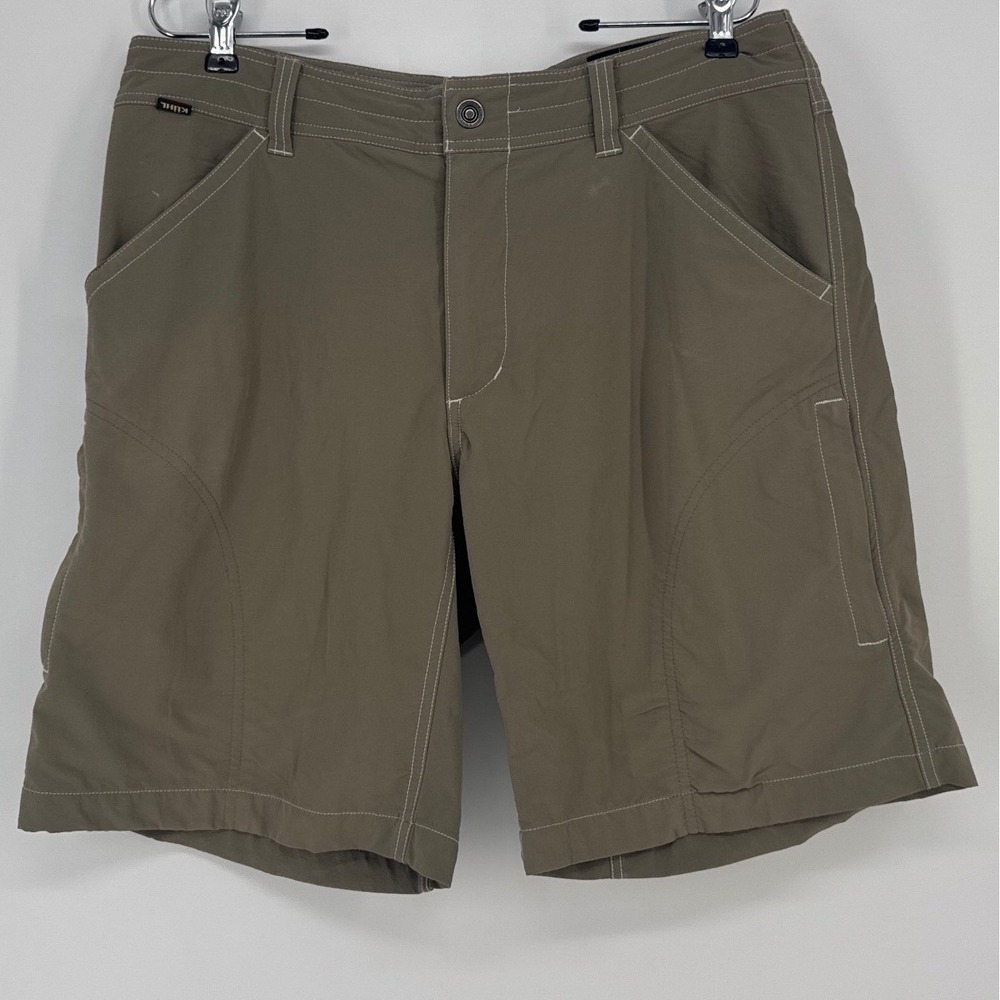 Kuhl Renegade Mens Shorts 34 Olive Green Hiking Outdoor Stretch Cargo